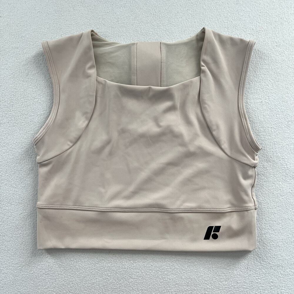 Forme Women Ecru Beige Revive Posture Correcting Compression Sports Bra XL